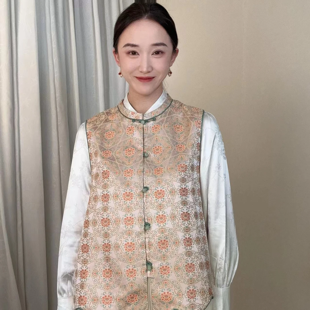 【宝相莲花】2024夏季薄款新中式国风宋锦马甲YH-1586