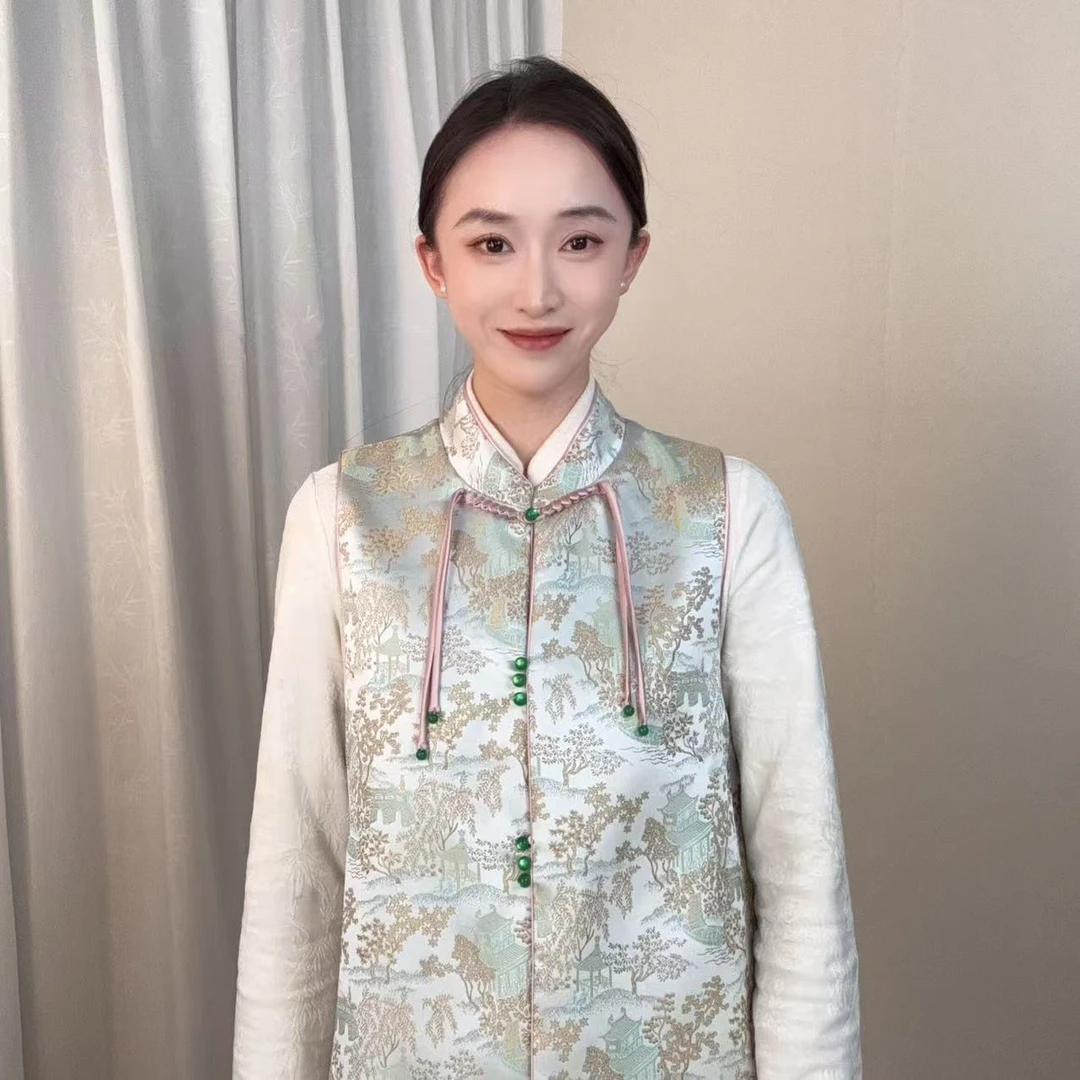 【楼阁】2024新中式国风宋锦马甲MJM-1586