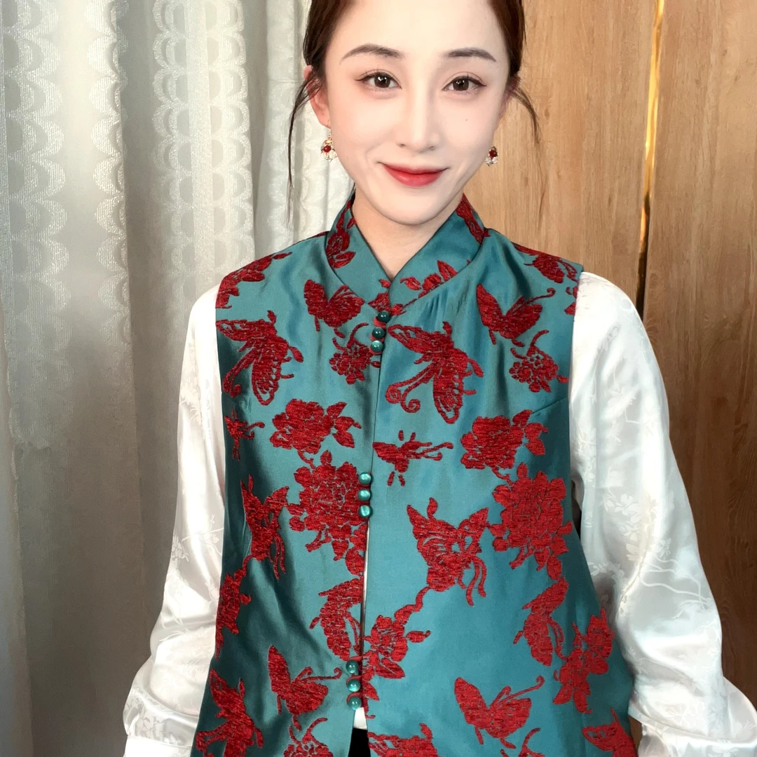 【漳缎】新款国风漳缎马甲秋冬新款