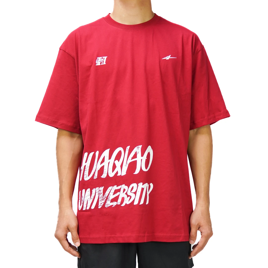SPO华大男士短袖华侨大学应援服休闲男款印花宽松运动男士圆领t恤