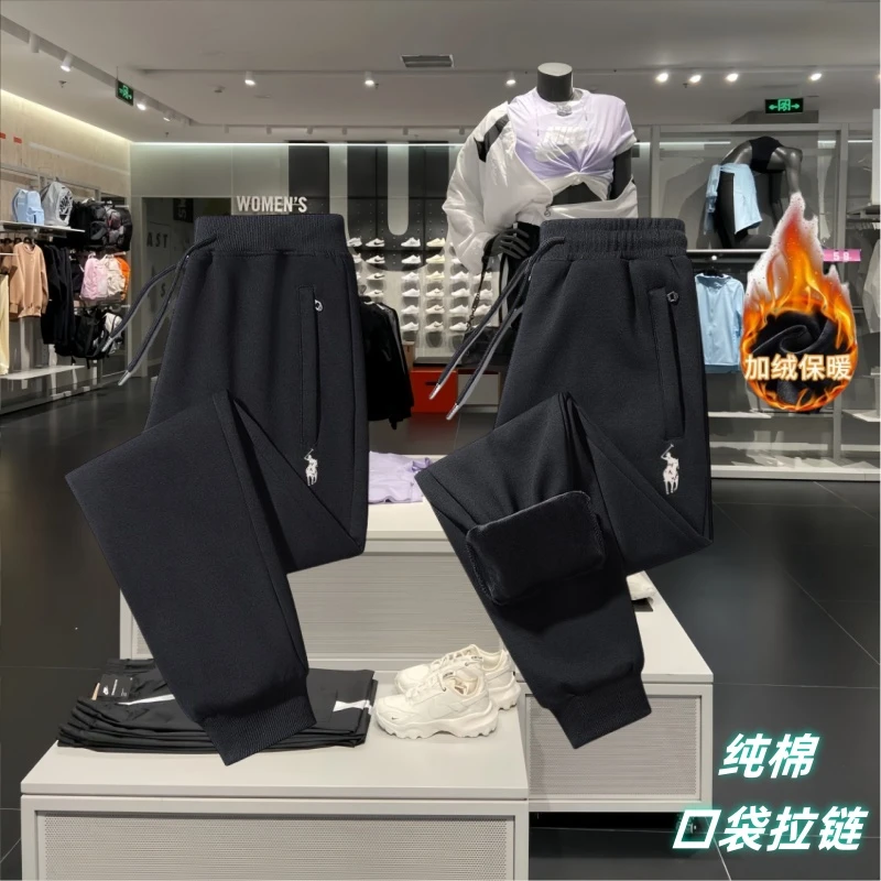 【保罗门】秋冬季纯棉运动休闲裤男女情侣同款宽松大码加绒加厚卫裤