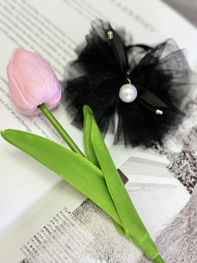 氛围感发饰小众温柔手工发饰可爱百搭简约气质轻奢时尚黑色头饰