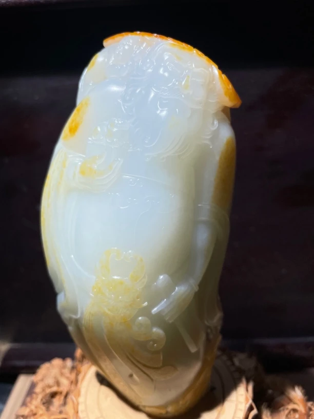 和田籽玉.红皮天官赐福 摆件