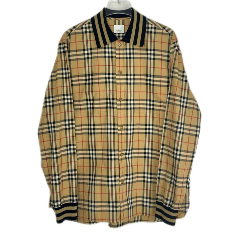BURBERRY/博柏利衬衫/经典格纹羊毛领衬衫/公价6K/XL码/9869147