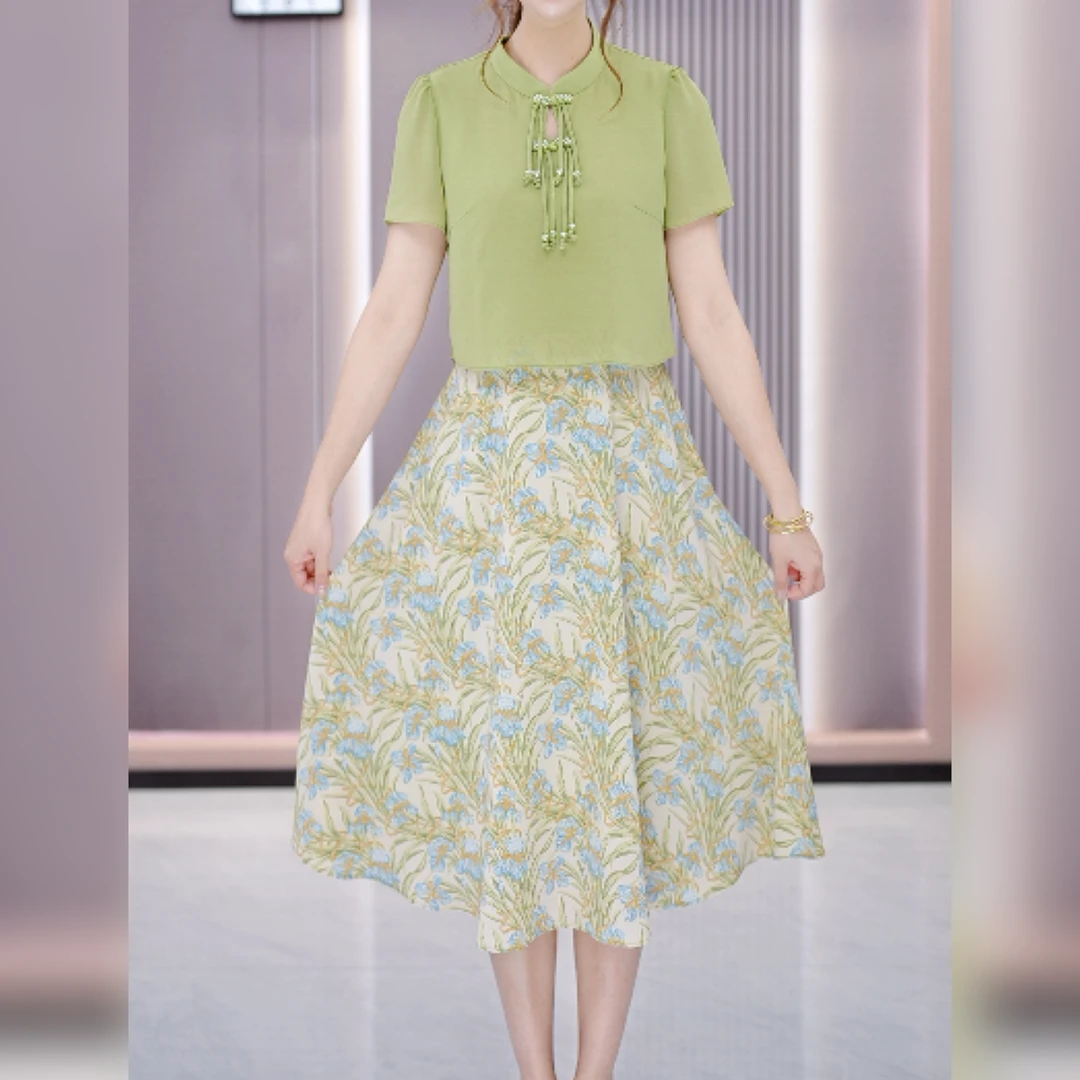 夏季新款拼接显瘦裙子时尚气质假两件连衣裙