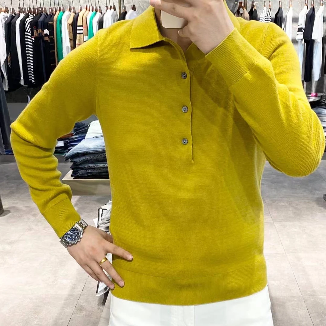 【秋季新款】男士轻奢简欧高级商务休闲时尚潮流百搭翻领针织PoLo