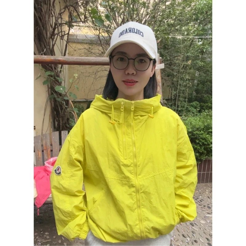 2024夏新款防晒衣外套女薄款小个子休闲短款冲锋衣连帽双拉链上衣