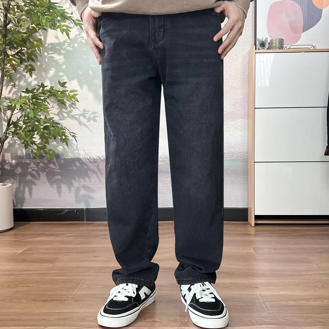 【宽松直筒】秋冬复古黑色男牛仔裤子宽松直筒潮牌男士休闲百搭长裤