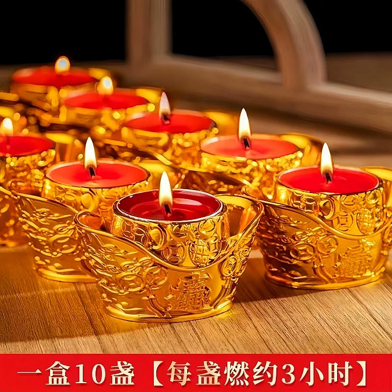 3小时元宝新款酥油灯批发家用长明灯蜡烛无烟无味元宝盏厂家直销