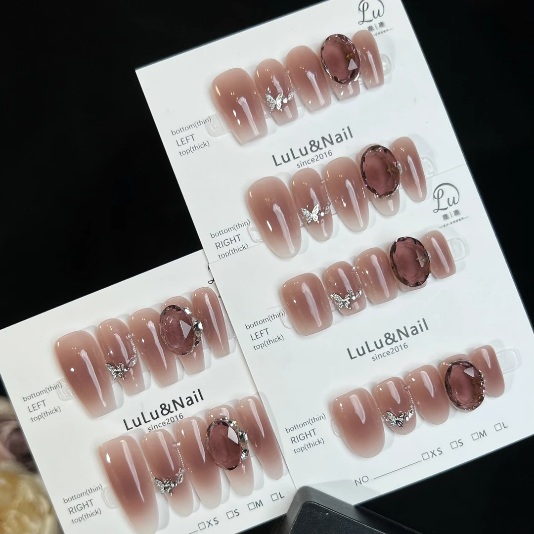 【奶提葡萄-孤品微瑕NO退换补】鹿鹿家-纯手工穿戴甲