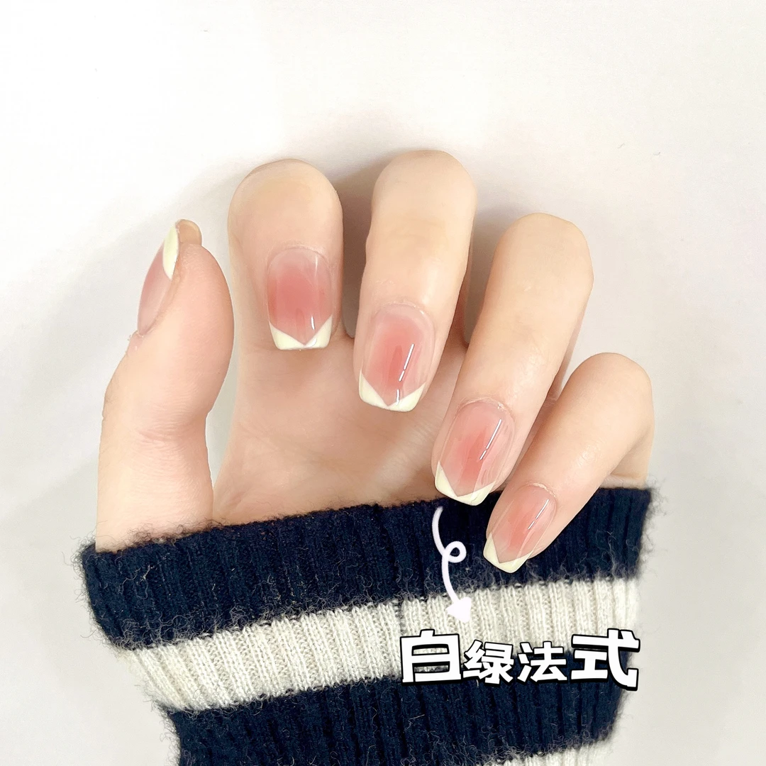 【芝芝奶绿-孤品微瑕NO退换补】鹿鹿家-纯手工穿戴甲