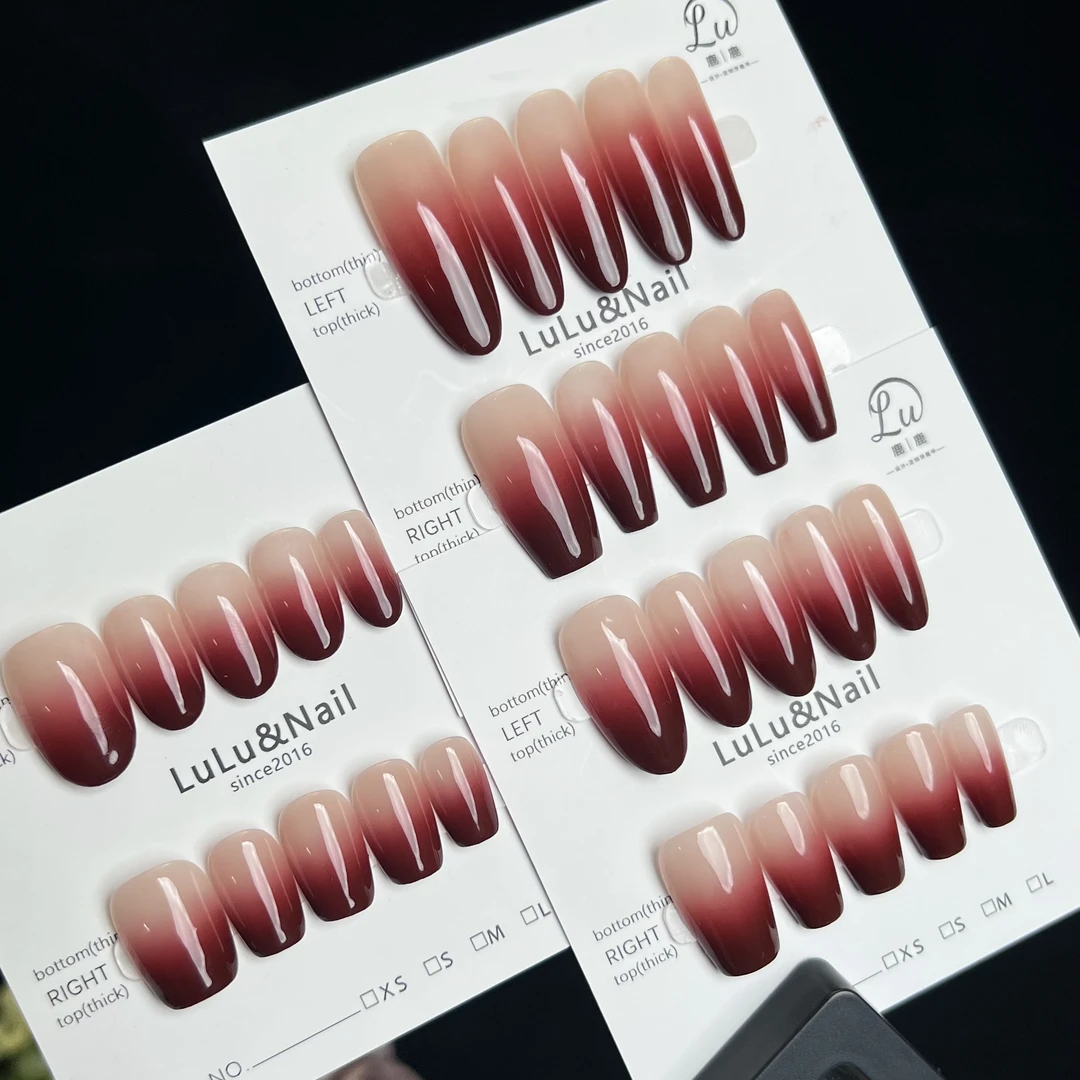 【爱如火】鹿鹿家-纯手工穿戴甲高级双色渐变简约款