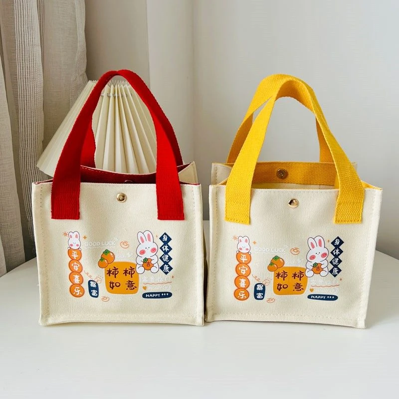 帆布包女包小包时尚便携妈咪包手提包小方包便当包手提袋饭盒袋子