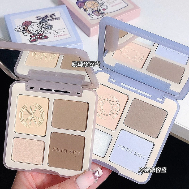 sweet mint高光修容综合盘打底腮蓝贴合蓝调大地色细腻修饰一体盘