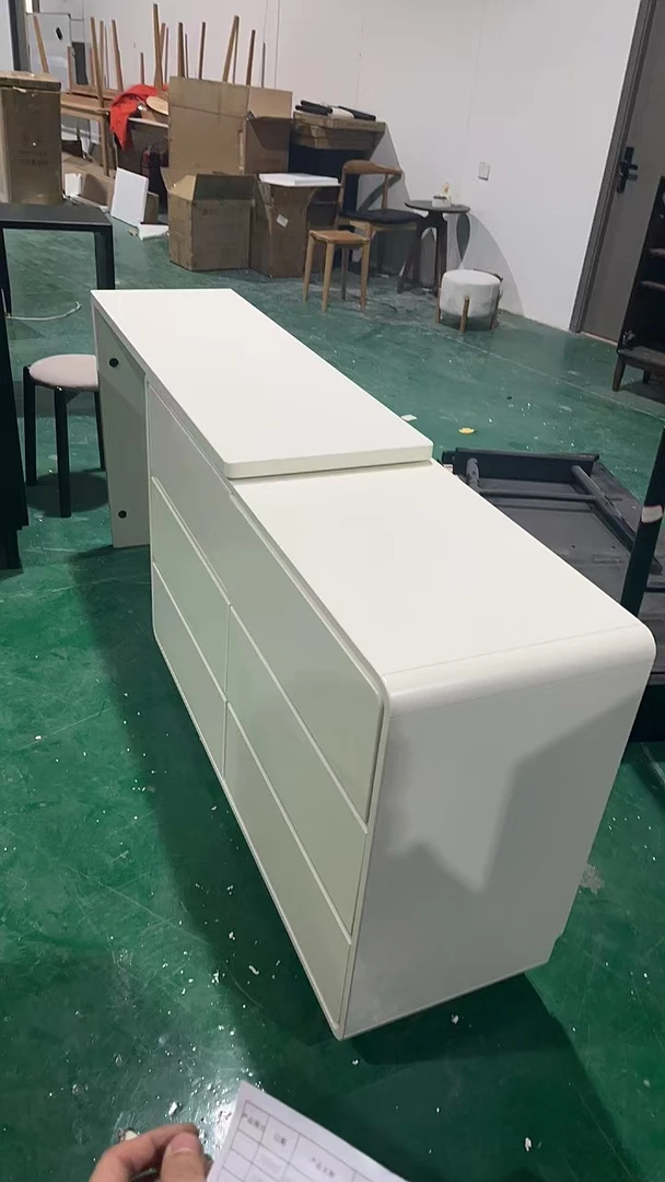 【清尾货】全实木伸缩梳妆台斗柜一体卧室床尾北欧黑色轻奢化妆桌