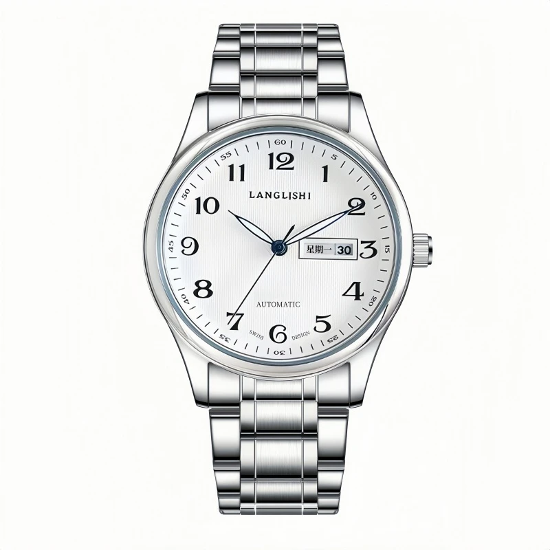 【专柜直发】男士经典商务镂空白面透底夜光蓝针男款潮腕表LL004