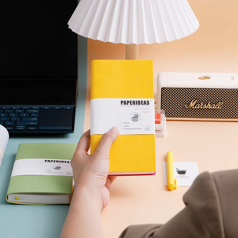 PAPERIDEAS软面页码48K手帐笔记本便携高颜值点阵简约小巧日记本