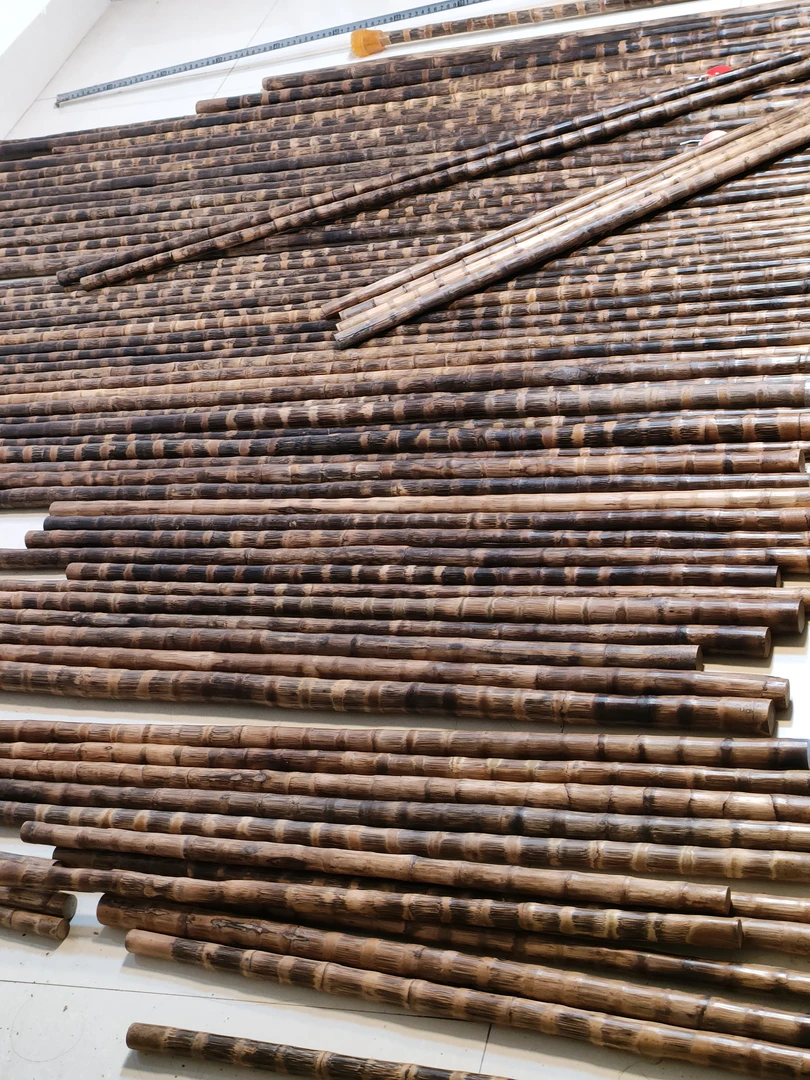 实心竹拐杖把玩棍子