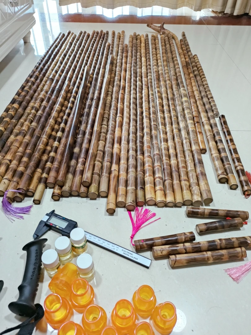 金丝竹手把件防身棍健身棍登山杖拐杖