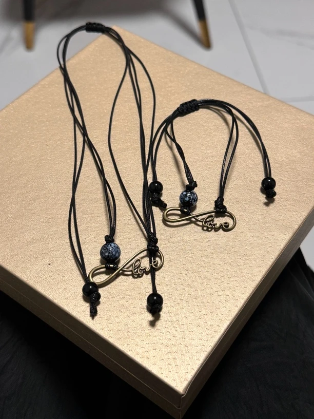 铜合金仿水晶手链 DanaKez幸运珠子两件套