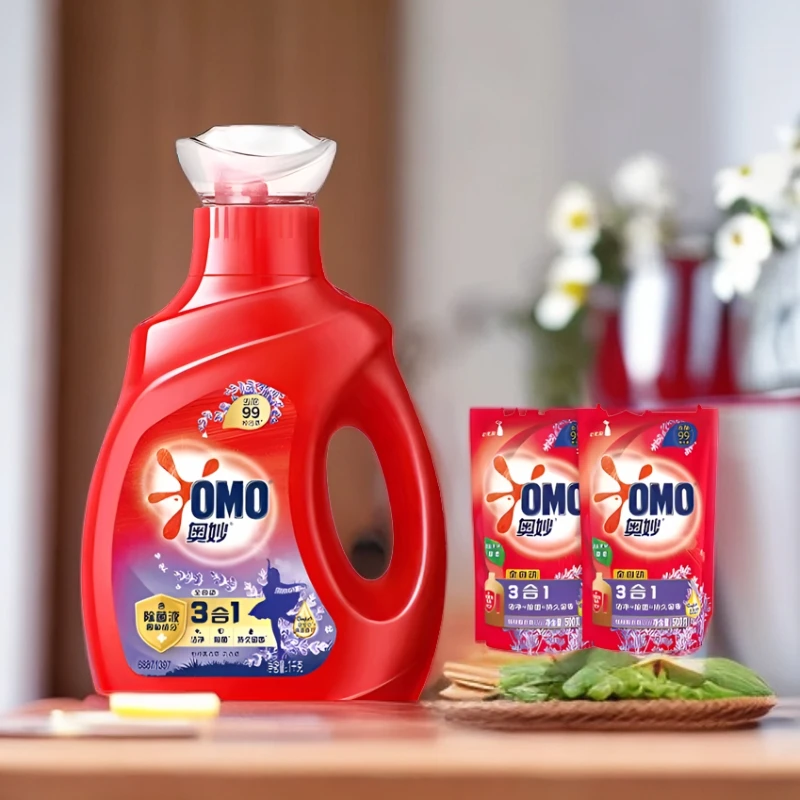 奥妙薰衣草家用香氛去渍洗衣液留香洗衣液3kg+补充液两袋全自动