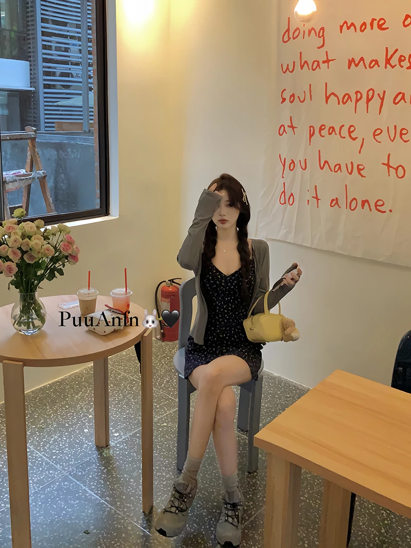 PuuAnfn 【甜心辣妹】连衣裙~百搭气质减龄ins碎花吊带裙~