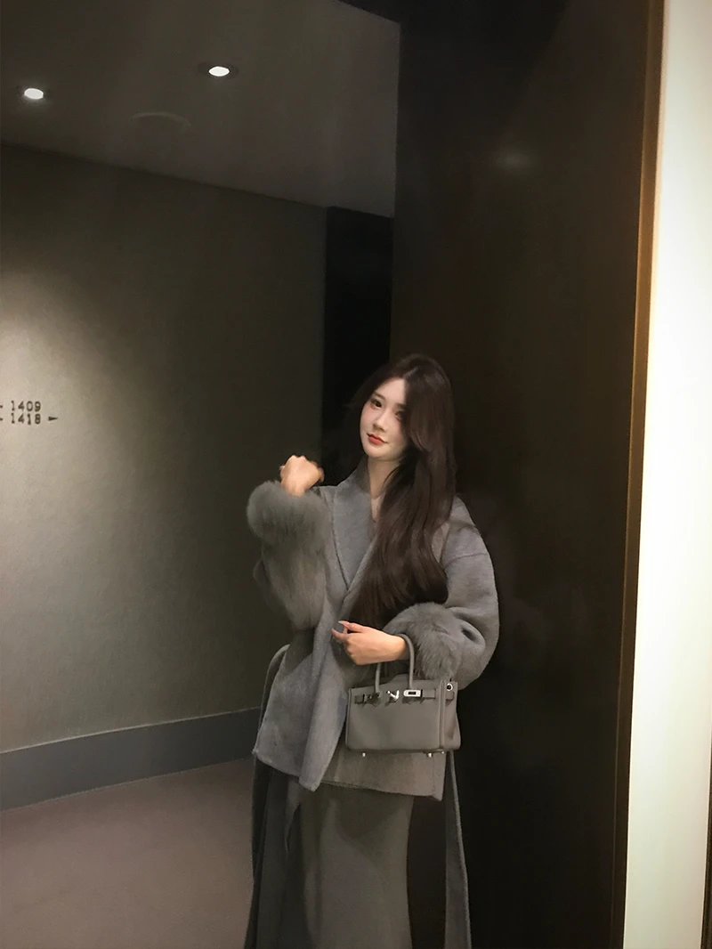 PuuAnfn【夜在柏林】毛呢外套~轻奢双面呢设计感大衣外套~1110克