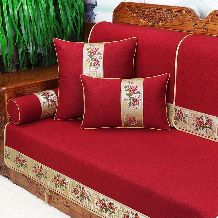 新中式防水沙发垫靠背巾四季通用防滑高端沙发坐垫套罩巾可定制