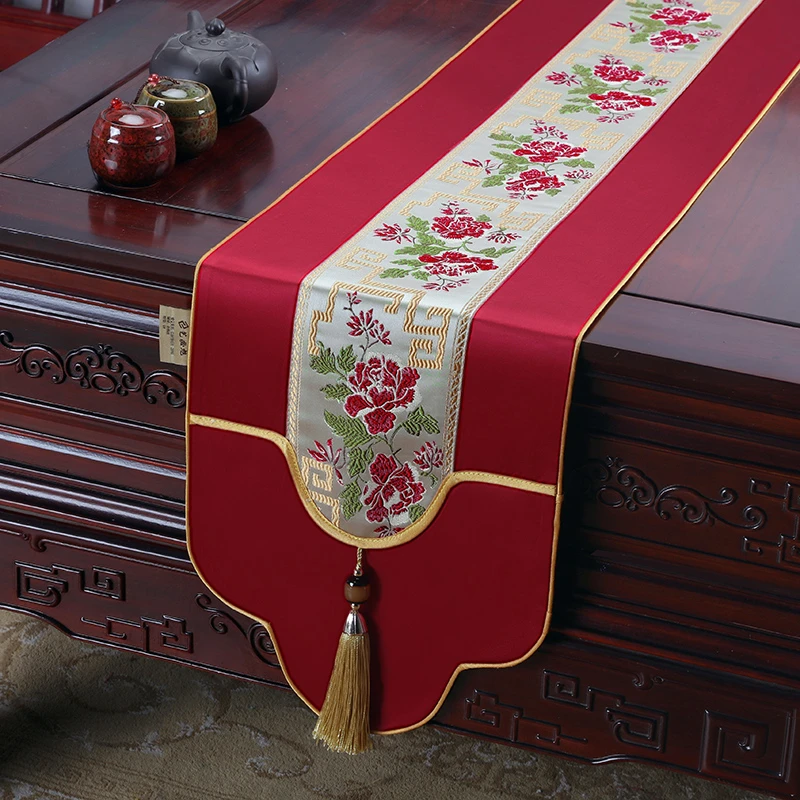 艺必旭桌旗新中式禅意茶席茶几电视柜盖布长条茶旗茶桌垫布中国风