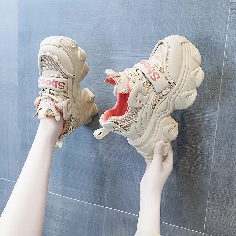 增高9cm老爹鞋女小白鞋2024春夏新款运动时尚百搭休闲单鞋760-2