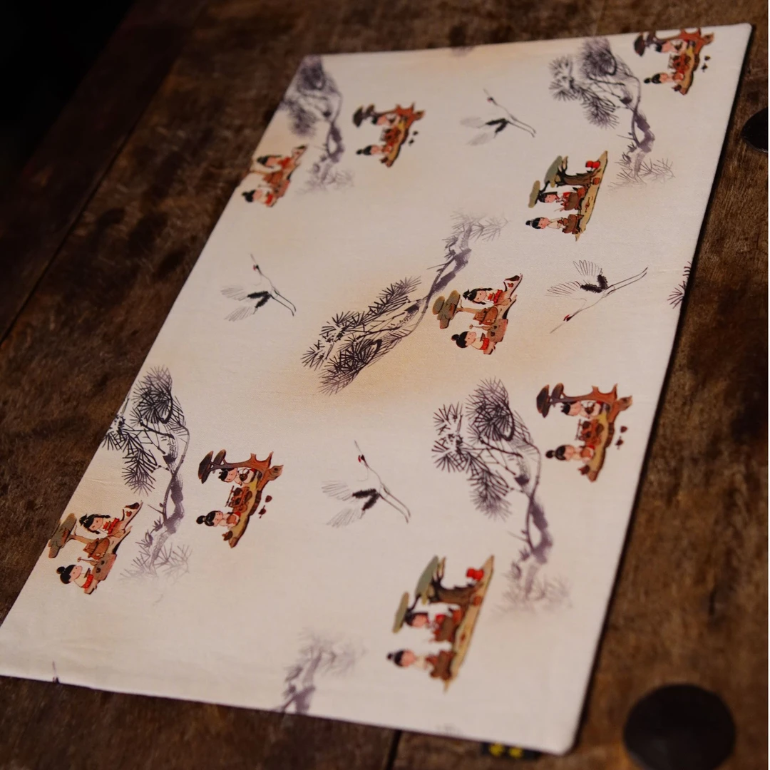 乔木手作 小茶童 棉料茶席 浅色干泡茶席 吸水卡通茶席中国风