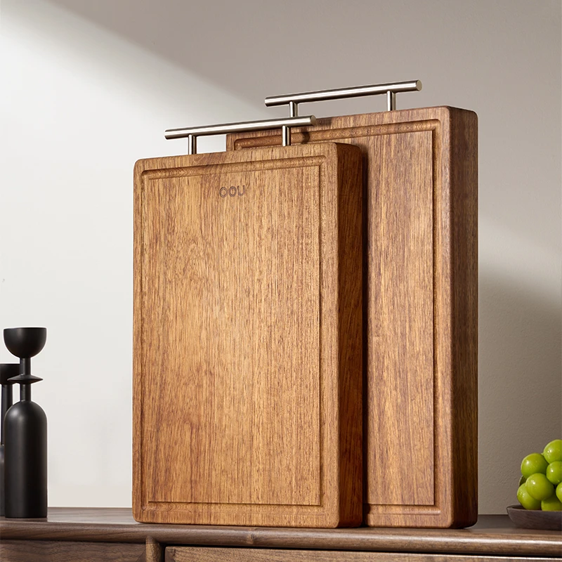 OOU黑金檀木菜板厨房案板家用切菜板双面砧板防霉切菜专用刀板