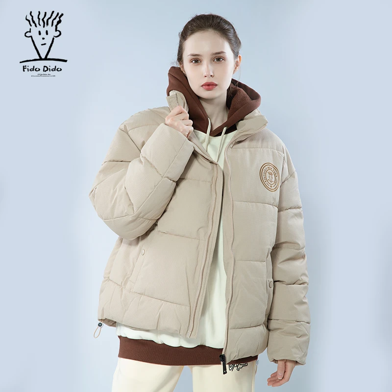 FIDO DIDO【官方直营】立领棉服保暖情侣外套男女同款FDCCA0010HJ