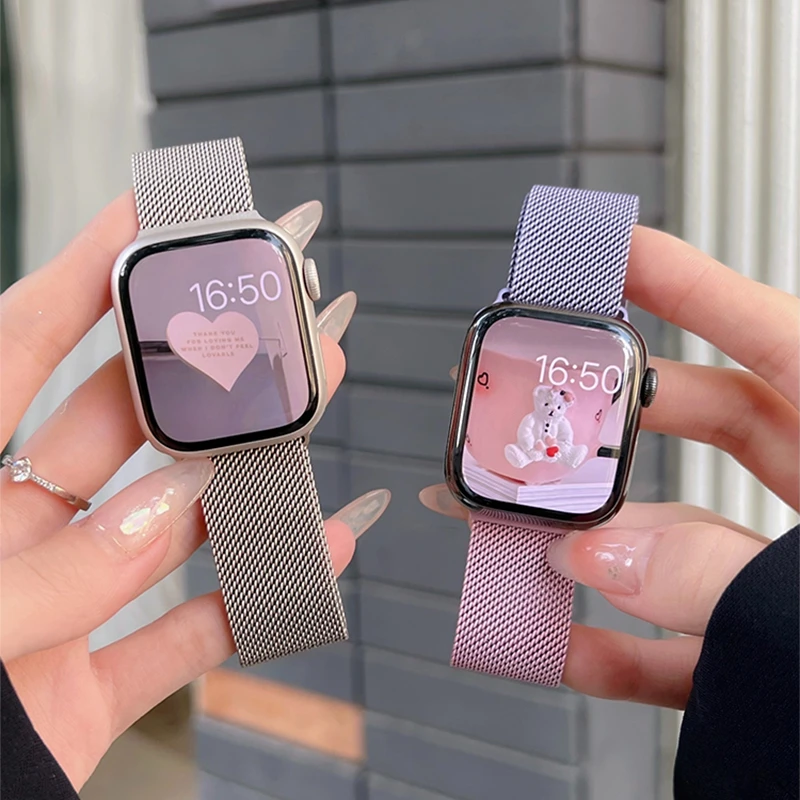 金属磁吸表带适用iWatch苹果S11/1 0/9/87/2/6表链Ultra49/SE45mm