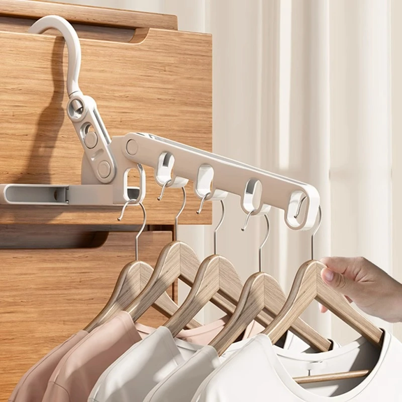 优勤旅行衣架折叠便携式宿舍挂衣酒店出差旅游五孔钩室内晾衣神器