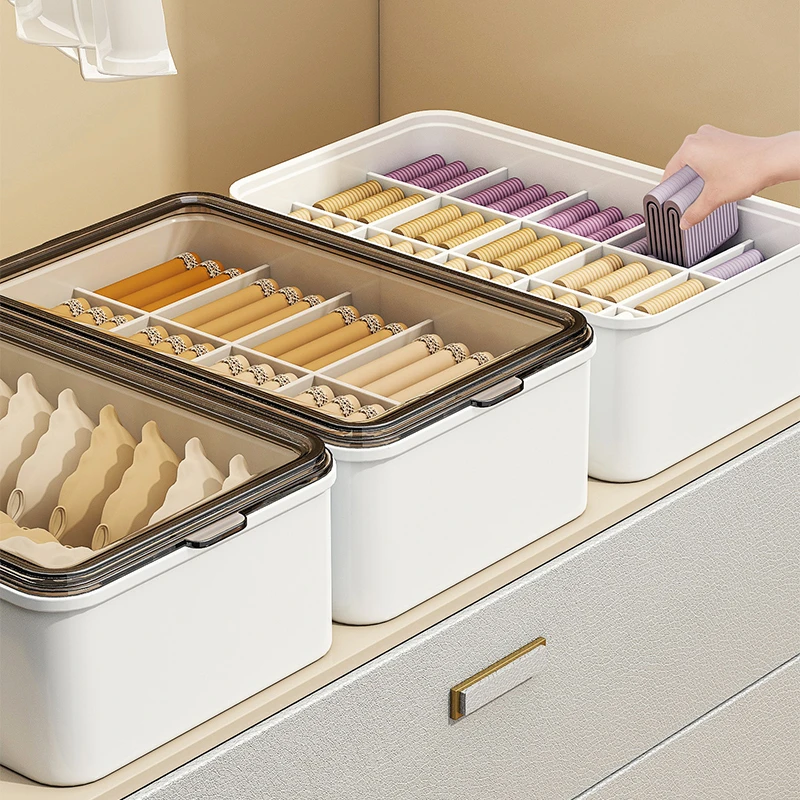 优勤内衣收纳盒装内裤袜子家用分隔收纳神器贴身衣物三合一整理盒