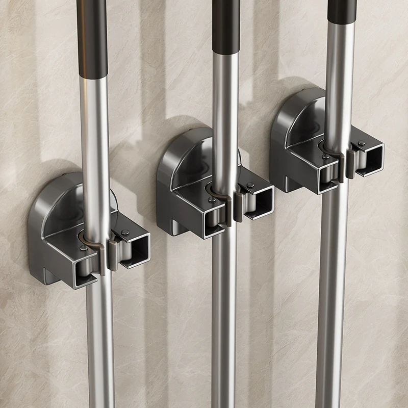 吸盘拖把壁挂夹卡扣神器强力挂钩免打孔卫生间浴室收纳挂架固定