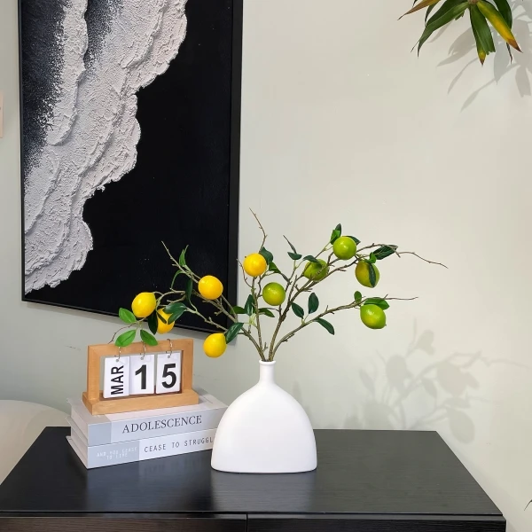 【七黍商行】柠檬仿真果假花客厅斗柜摆件装修