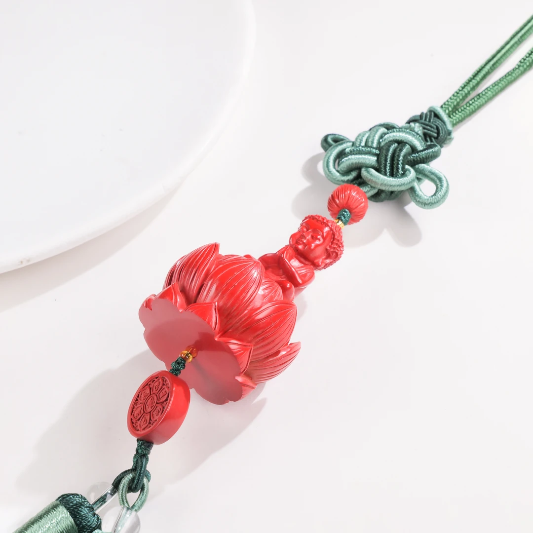 含辰砂工艺品【小雨来了】朱砂大日如来车挂 精美 挂件