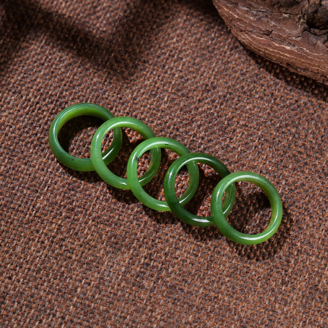 【小雨来了】和田玉碧玉戒圈 指环 玉戒指 多样性发一件