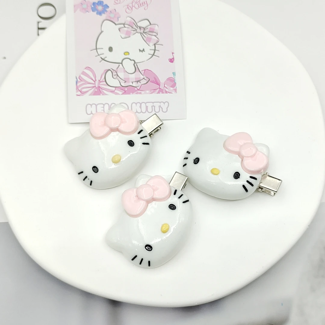 新款秋冬同款HelloKitty凯蒂猫发夹网红夹子头饰边夹刘海夹卡通可