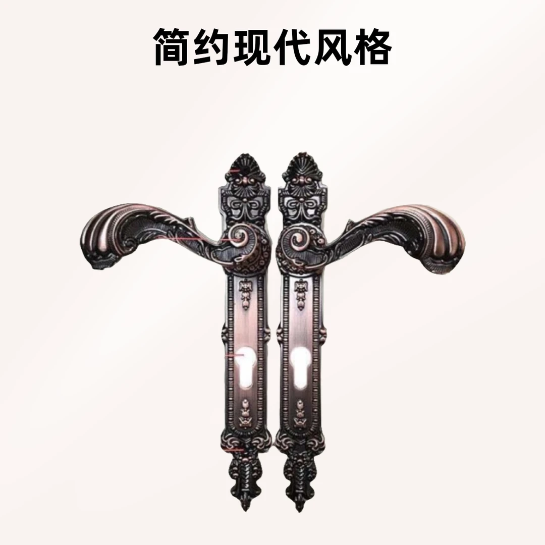 户外门双开门把手执手入户窄面锁拉手锌合金锁具豪华青古铜庭院门