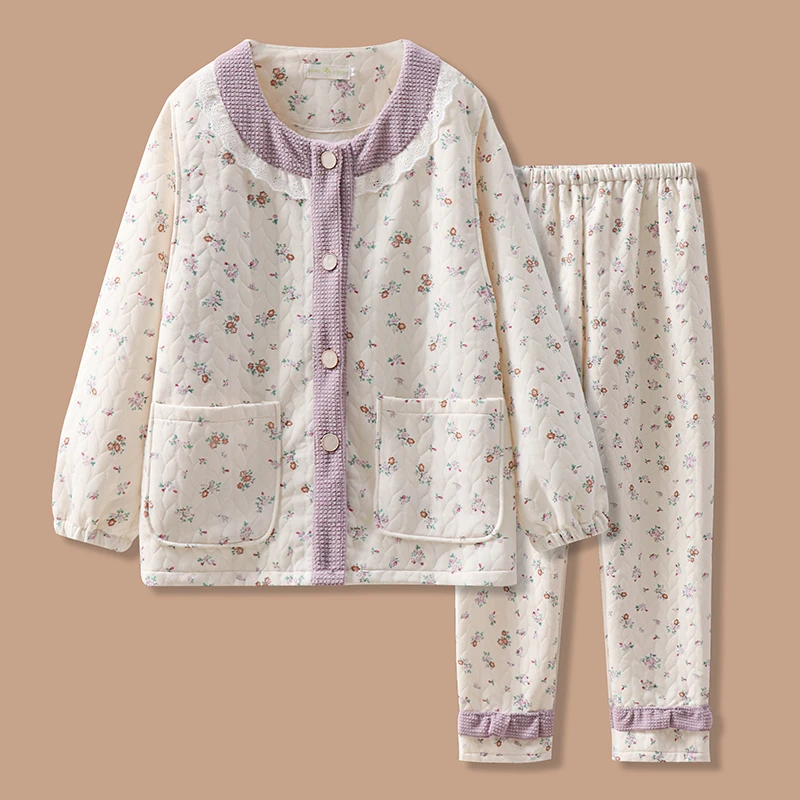 维雨空气棉产妇9-10月月子服秋冬产后哺乳期睡衣春秋款孕妇家居服