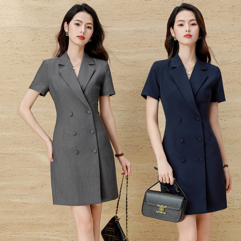 职业连衣裙春夏高级感正式场合面试显瘦售楼部ol气质高端工作服女