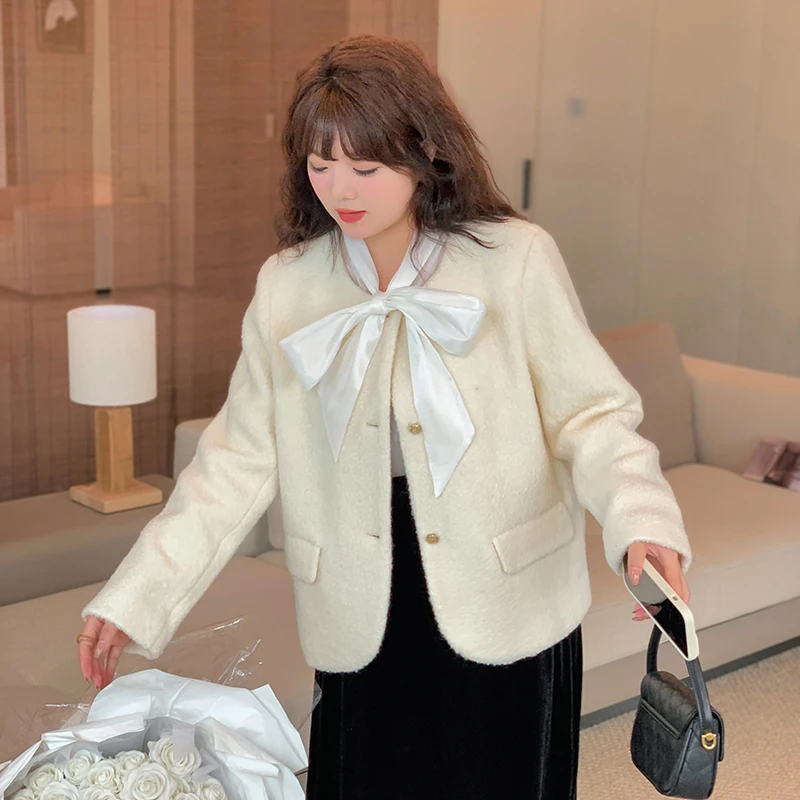 现大码女装220斤胖MM法式时尚甜美气质感小香风短款外套410947