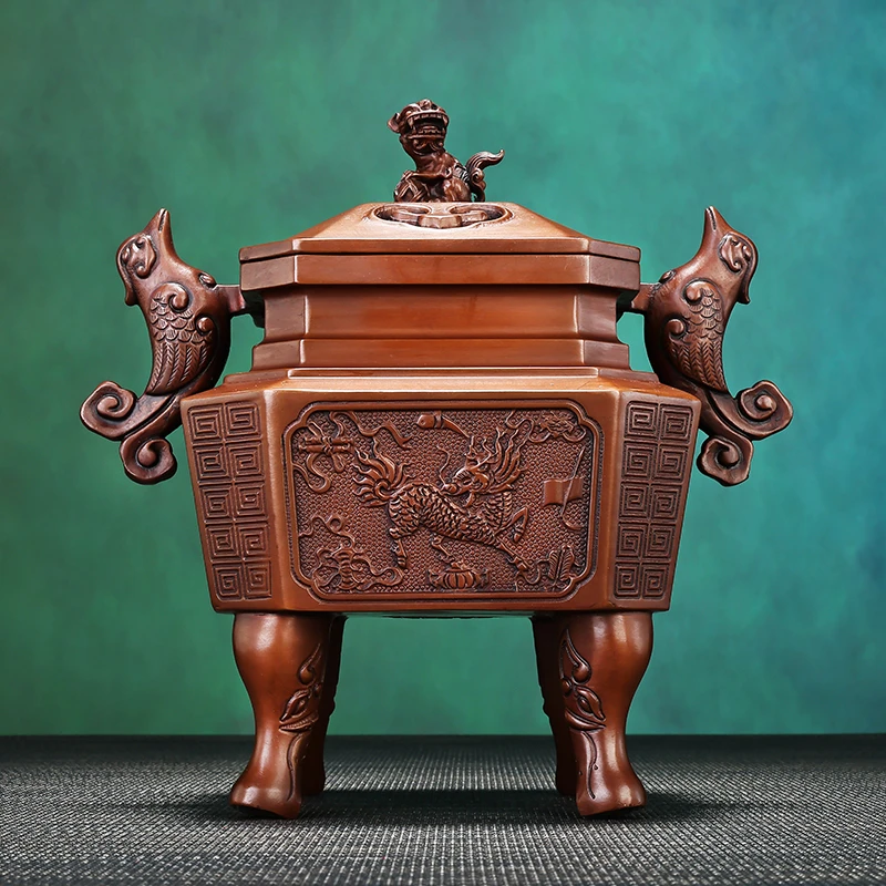 紫铜《麒麟四方香薰炉》香炉