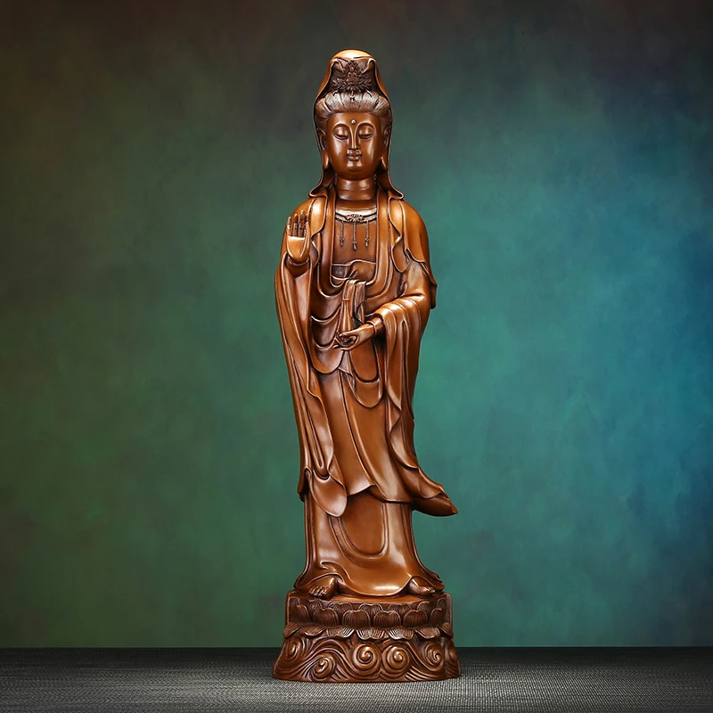 紫铜观音像摆件南海观音站立像
