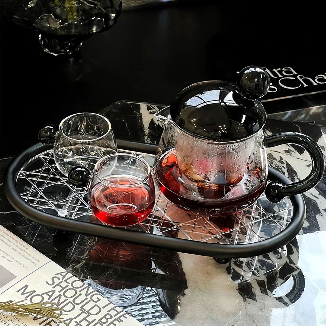 玻璃茶壶套装家用水具耐高温泡茶壶水果花茶壶下午茶具红茶杯新款