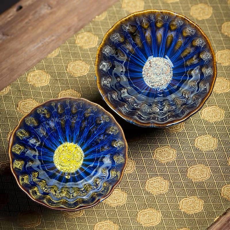 【对杯金龙+银龙】茶具茶杯杯子水杯品茗杯喝茶茶器网红水杯陶瓷杯