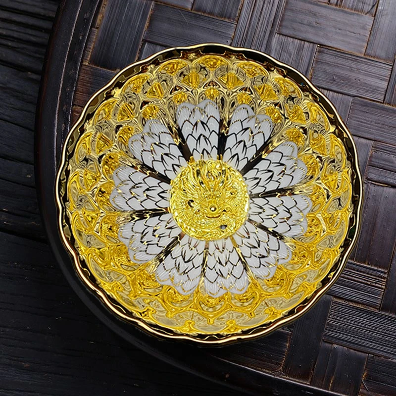 【金色金龙杯】茶具茶杯杯子水杯品茗杯茶具茶器网红陶瓷水杯主人杯